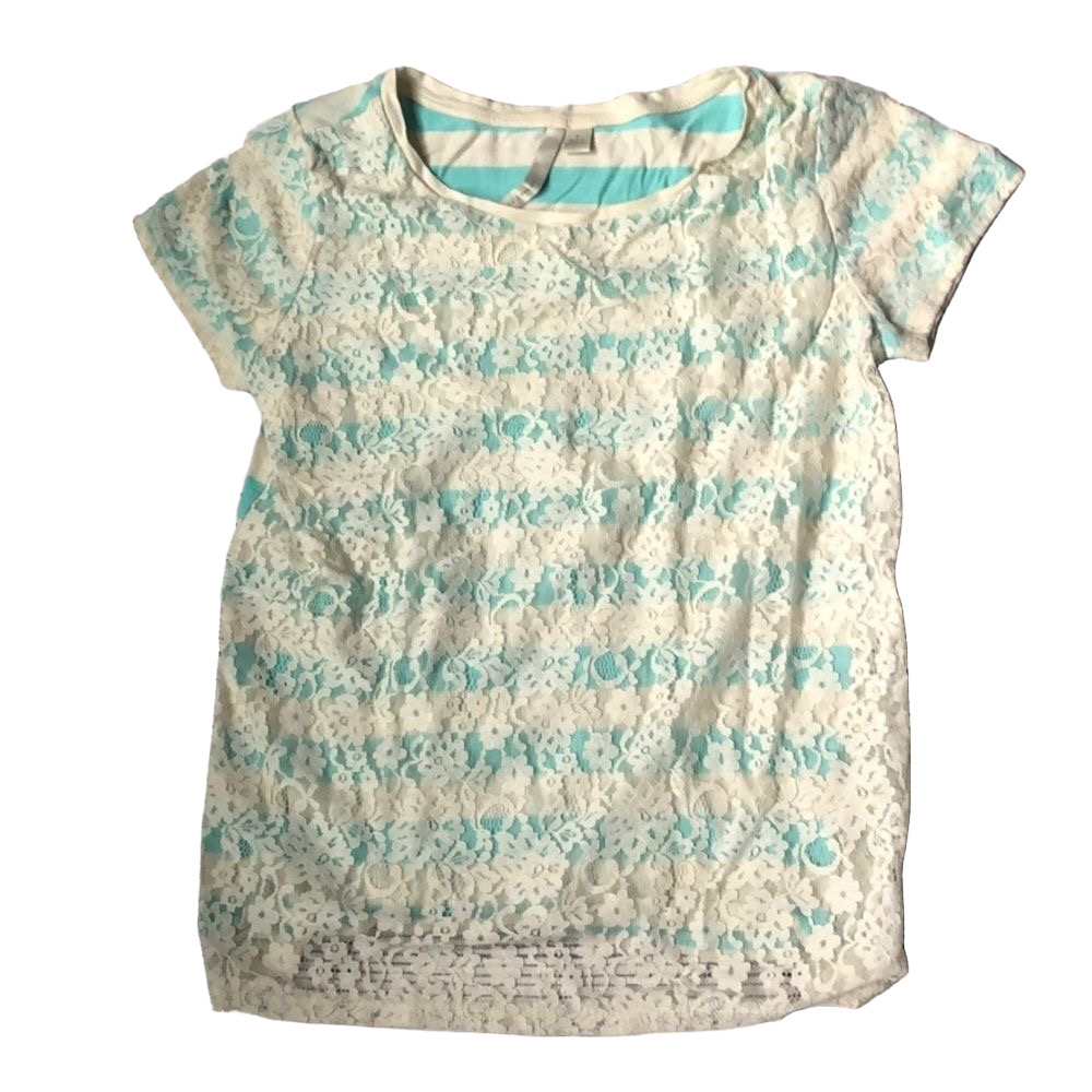🍭6/$30 LC Lauren Conrad Lace Stripe Shirt - S